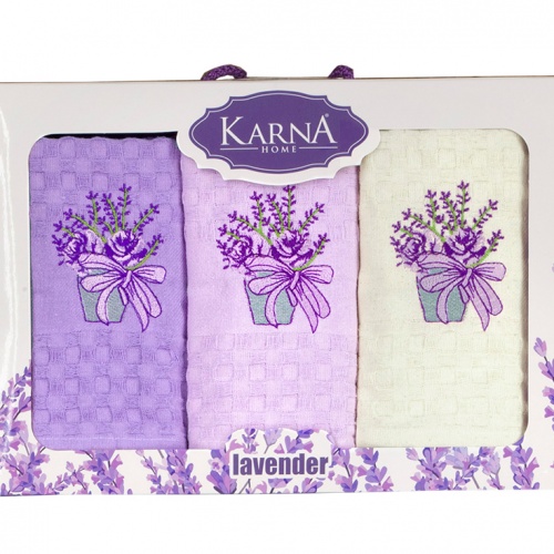 Набор кухонных полотенец с вышивкой Lavender (3 шт.)