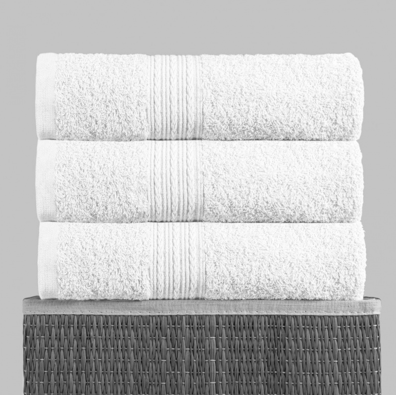 Полотенце махровое с бордюром (Белый)